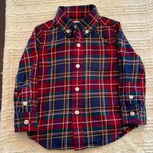 Janie and Jack Christmas Plaid Shirt 12-18 months